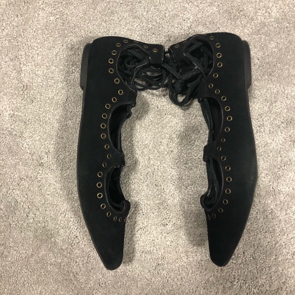 Lace-up Pointed Ballet Flats - Picture 5 of 8